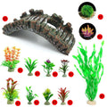 Artificial Wooden Bridge Aquarium Fish Terrarium Decoration Set